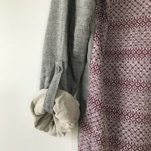 Textured grey button up